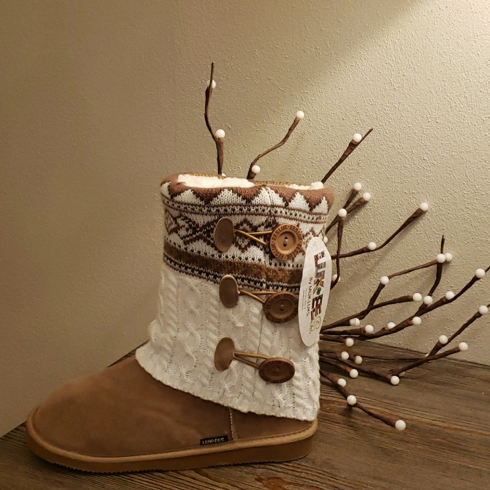 LUK-EES by MukLuks SUPER SOFT Knit Toggle Boot